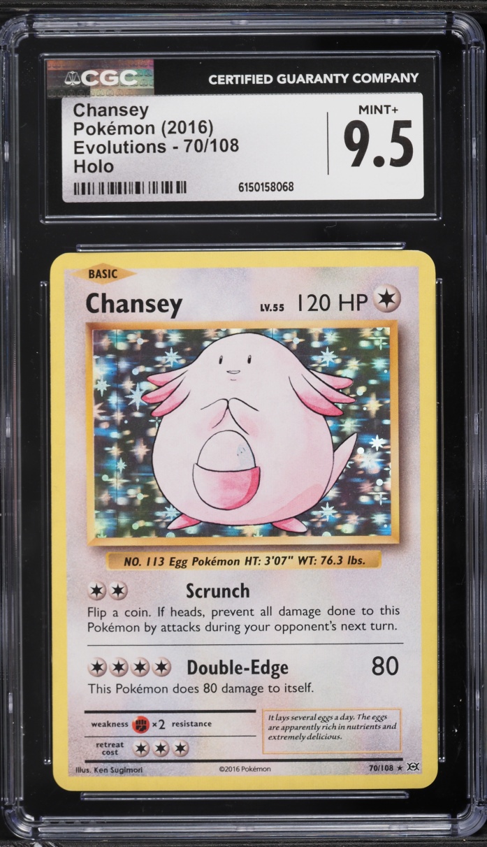 2016 Pokemon XY Evolutions Holo Chansey #70 CGC 9.5 MINT+