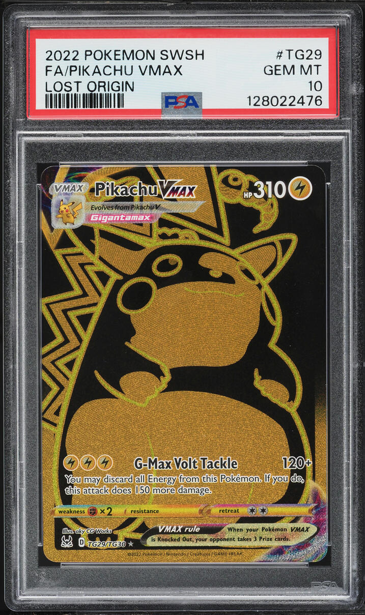 2022 Pokemon Sword & Shield Lost Origin Gold Rare Pikachu VMAX #TG29 PSA 10 GEM MINT