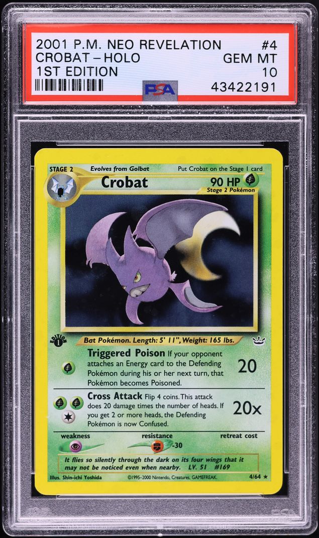 2001 Pokemon Neo Revelation 1st Edition Holo Crobat #4 PSA 10 GEM MINT