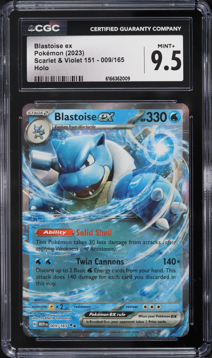 2023 Pokemon Scarlet & Violet 151 Holo Blastoise ex #9 CGC 9.5 MINT+