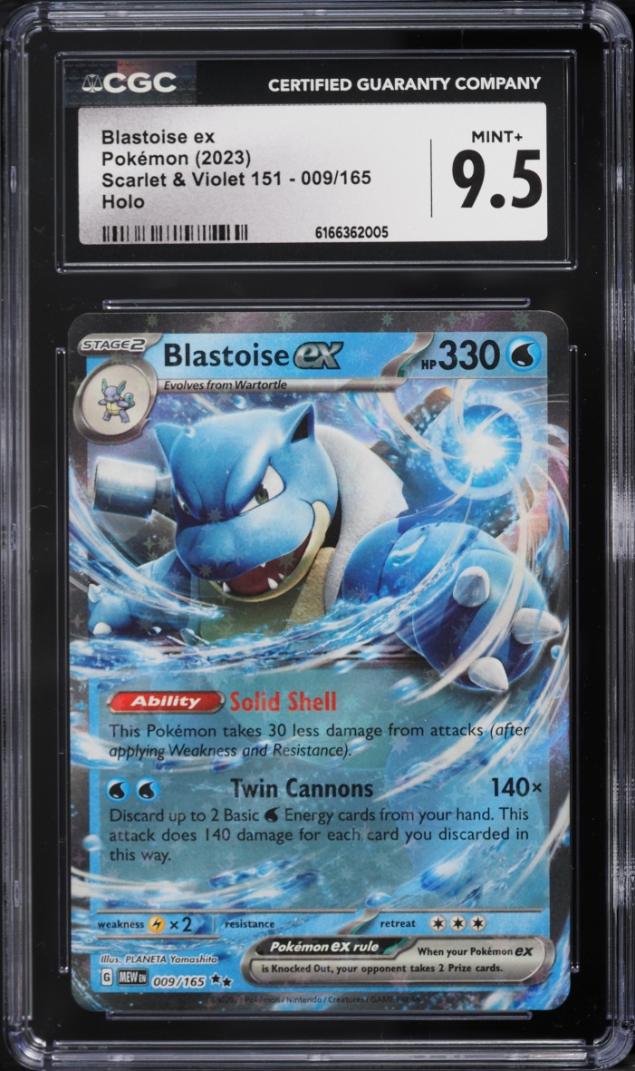 2023 Pokemon Scarlet & Violet 151 Holo Blastoise ex #9 CGC 9.5 MINT+