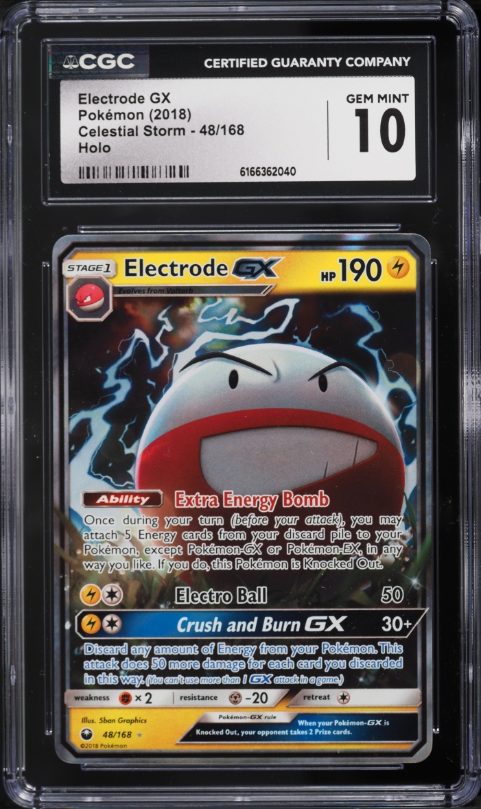 2018 Pokemon Sun & Moon Celestial Storm Holo Electrode GX #48 CGC 10 GEM MINT