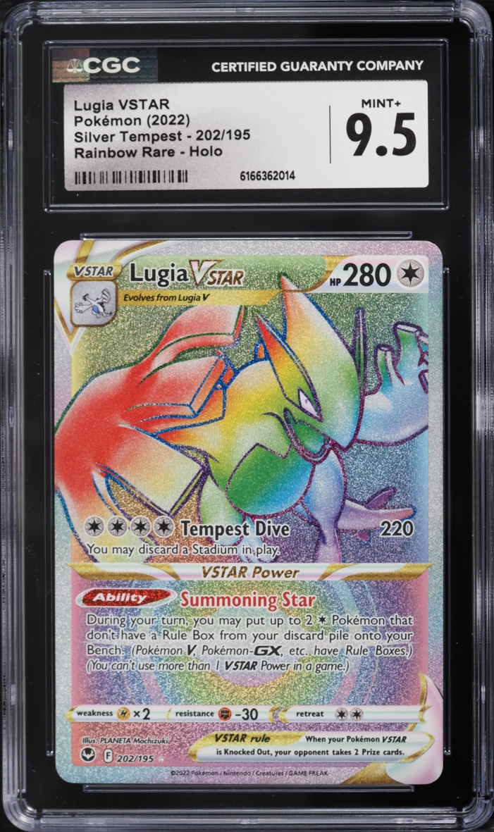 2022 Pokemon Sword & Shield Silver Tempest Rainbow Rare Lugia VSTAR #202 CGC 9.5 MINT+