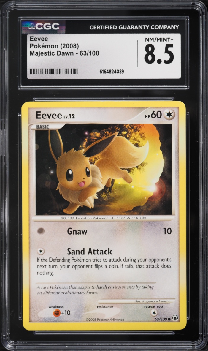 2008 Pokemon Diamond & Pearl Majestic Dawn Eevee #63 CGC 8.5 NM-MT+