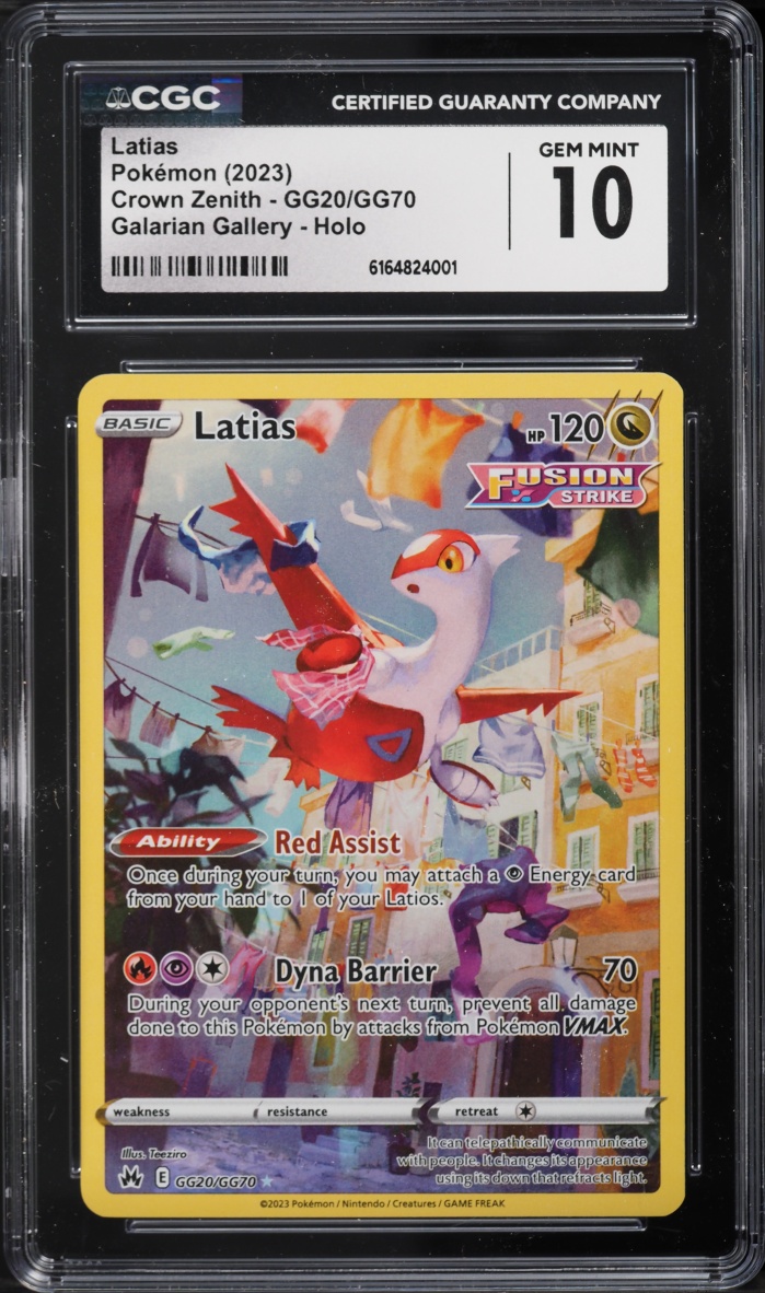 2023 Pokemon Sword & Shield Crown Zenith Alt Art Latias #GG20 CGC 10 GEM MINT