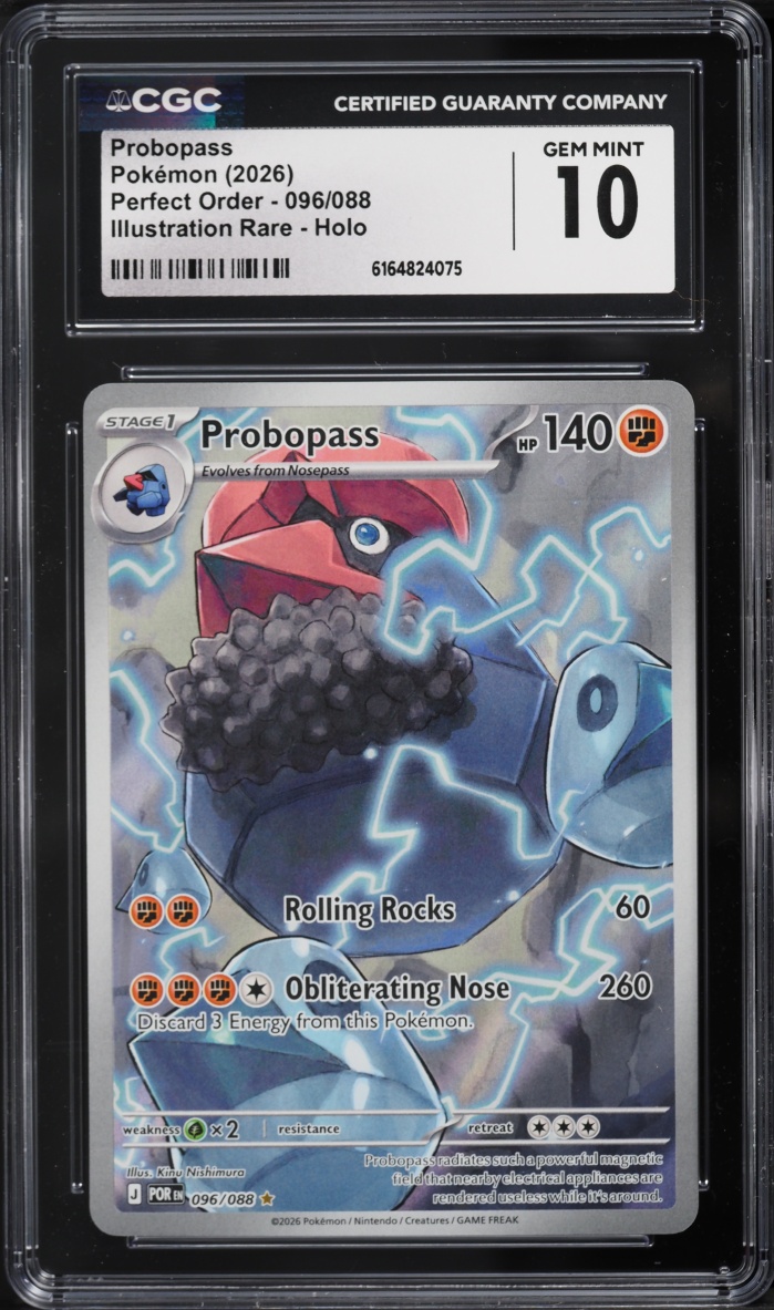 2026 Pokemon Mega Evolution Perfect Order IR Probopass #96 CGC 10 GEM MINT