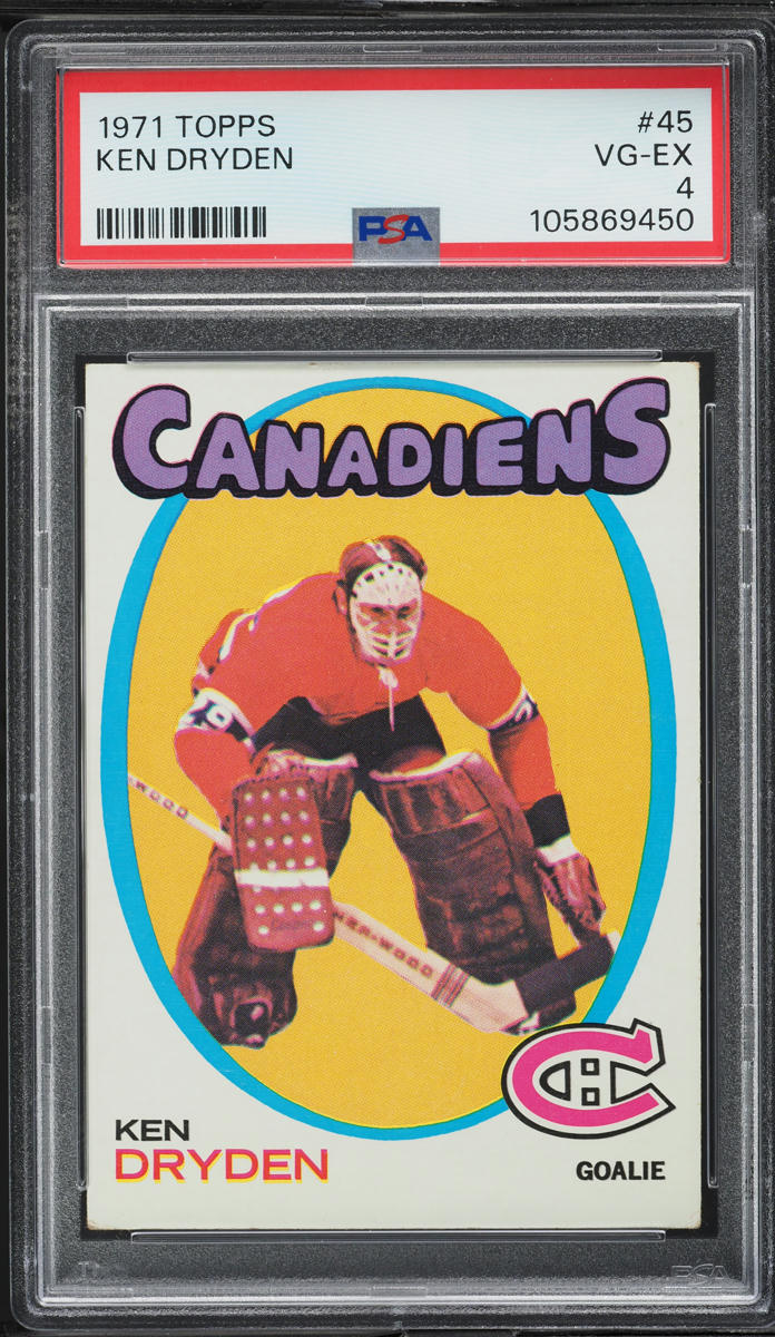 1971 Topps Hockey Ken Dryden ROOKIE #45 PSA 4 VGEX