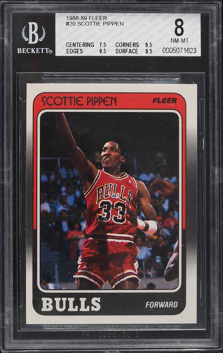 1988 Fleer Basketball Scottie Pippen ROOKIE #20 BGS 8 NM-MT
