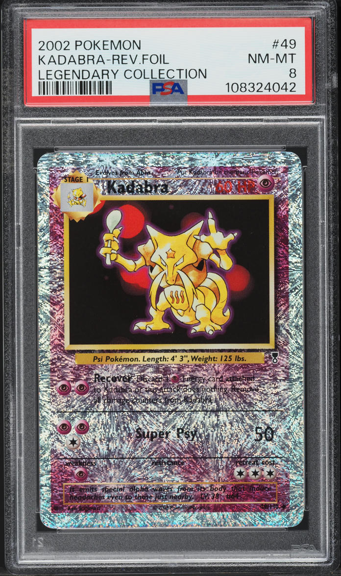 2002 Pokemon Legendary Collection Reverse Holo Kadabra #49 PSA 8 NM-MT