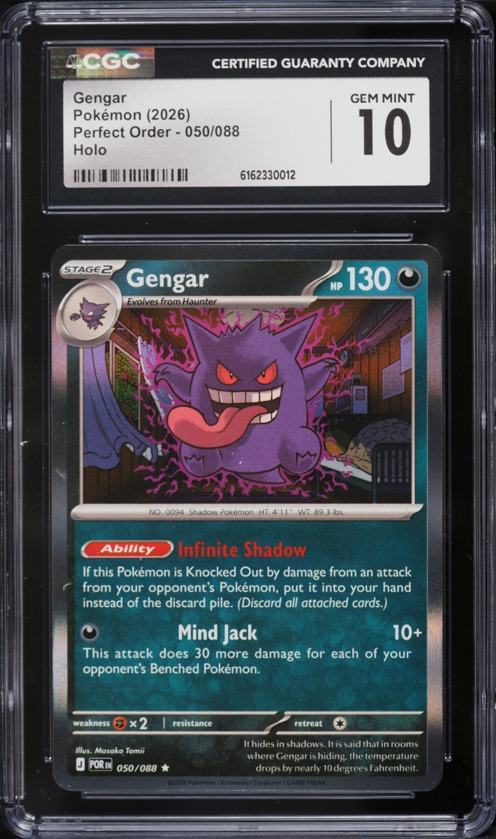 2026 Pokemon Mega Evolution Perfect Order Holo Gengar #050 CGC 10 Gem Mint