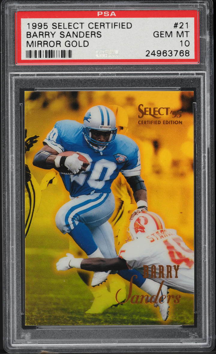 1995 Select Certified Mirror Gold Barry Sanders #21 PSA 10 GEM MINT