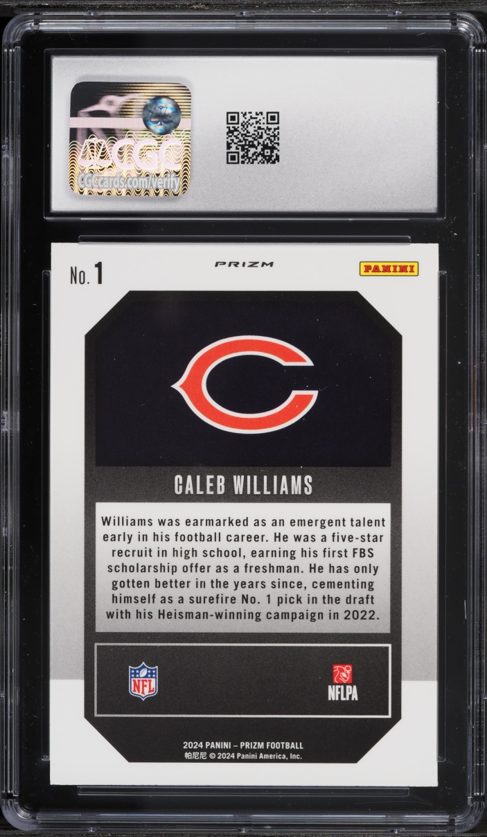 2024 Panini Prizm Emergent Green Caleb Williams ROOKIE #1 CGC 9.5 MINT+