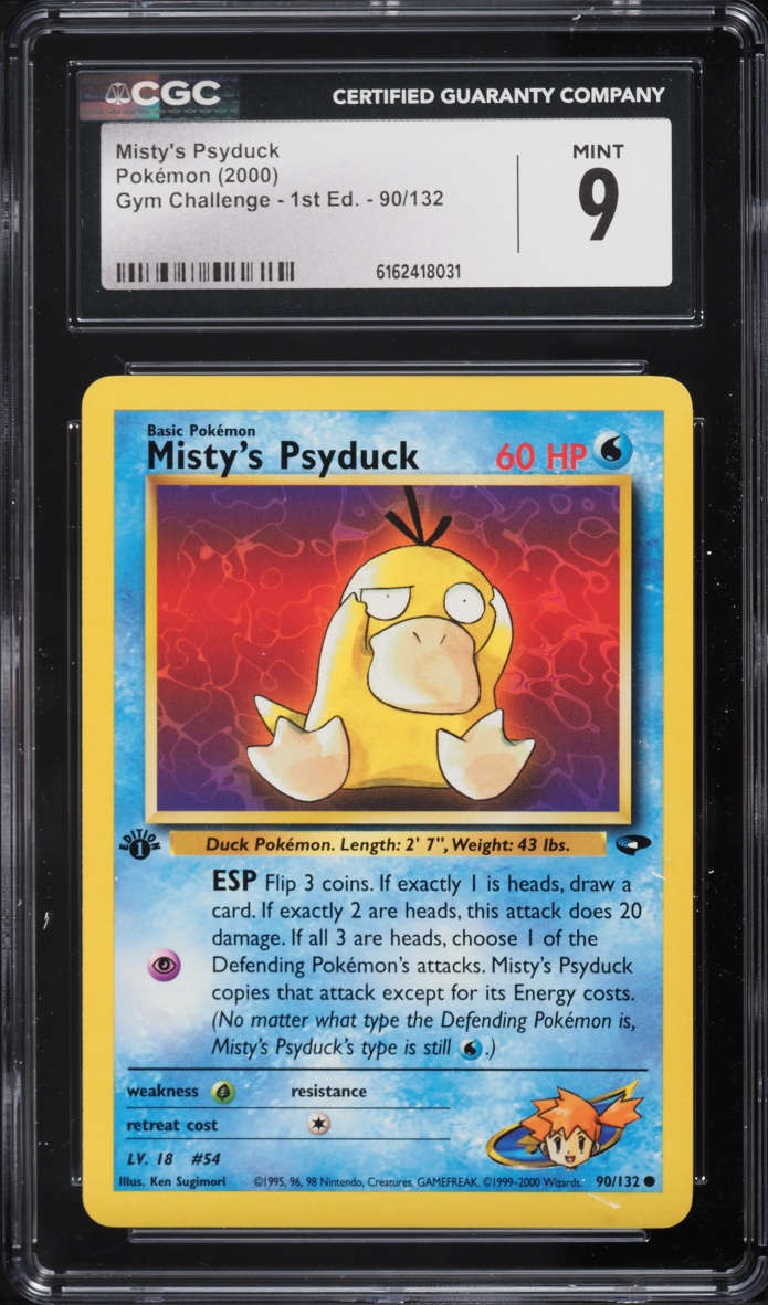 2000 Pokemon Gym Challenge 1st Edition Misty's Psyduck #90 CGC 9 MINT