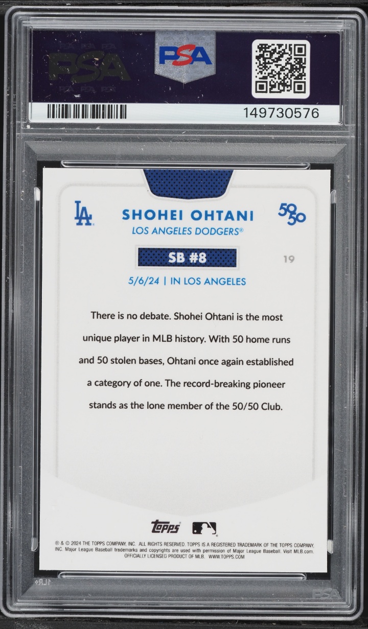 2024 Topps Chrome 50/50 Aqua Refractor Shohei Ohtani /75 #19 PSA 9 MINT