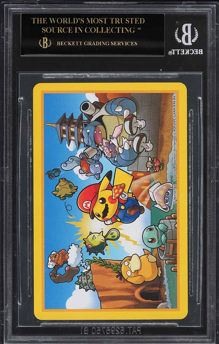 2016 Pokemon Center Poker Mario Luigi Pikachu Queen Hearts BGS 10 BLACK LABEL