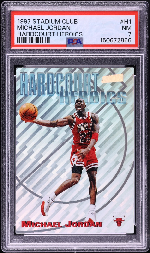 1997 Stadium Club Hardcourt Heroics Michael Jordan #H1 PSA 7 NRMT