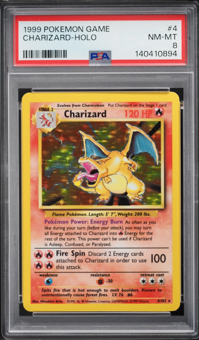 1999 Pokemon Base Set Holo Charizard #4 PSA 8 NM-MT