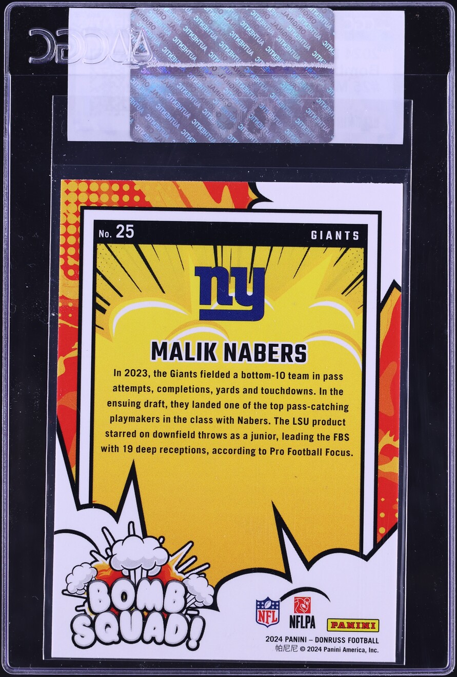 2024 Donruss Bomb Squad! Malik Nabers ROOKIE #25 CGC AUTH