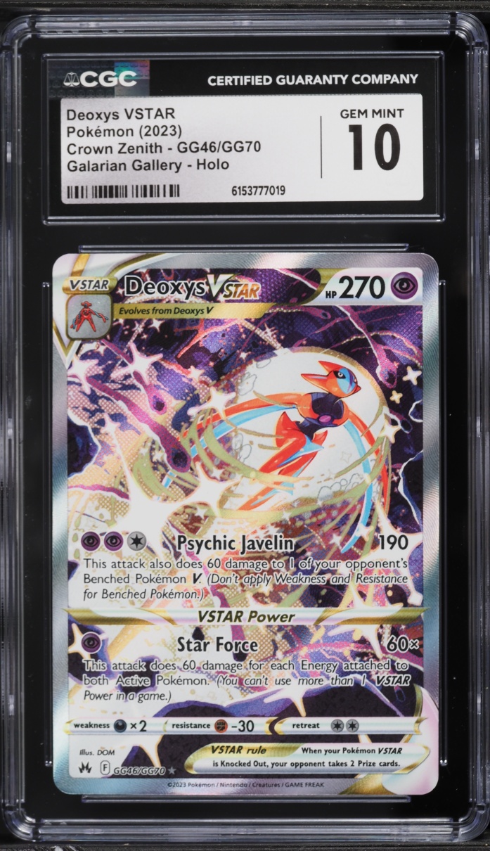 2023 Pokemon Sword & Shield Crown Zenith Alt Art Deoxys VSTAR #GG46 CGC 10 GEM MINT