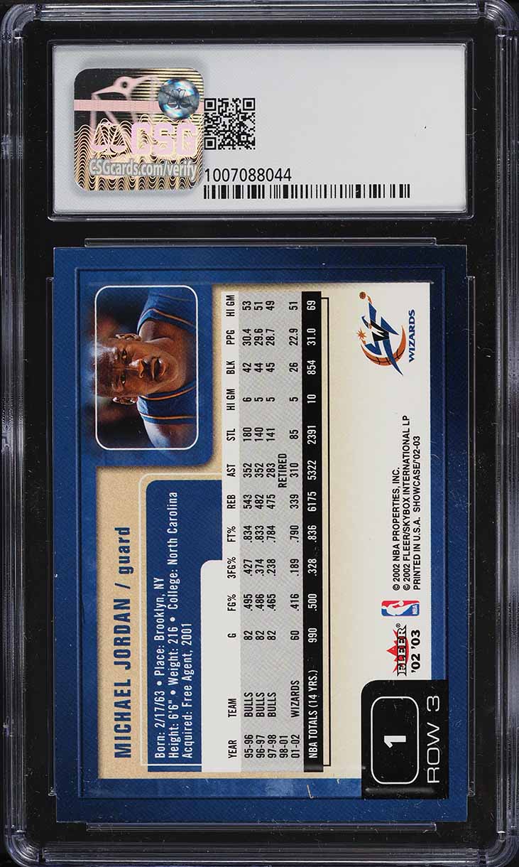 2002 Fleer Showcase Michael Jordan #1 CSG 8 NM-MT