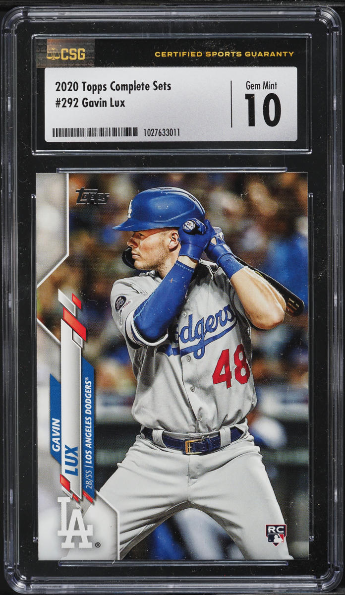 2020 Topps Complete Set Gavin Lux ROOKIE #292 CSG 10 GEM MINT
