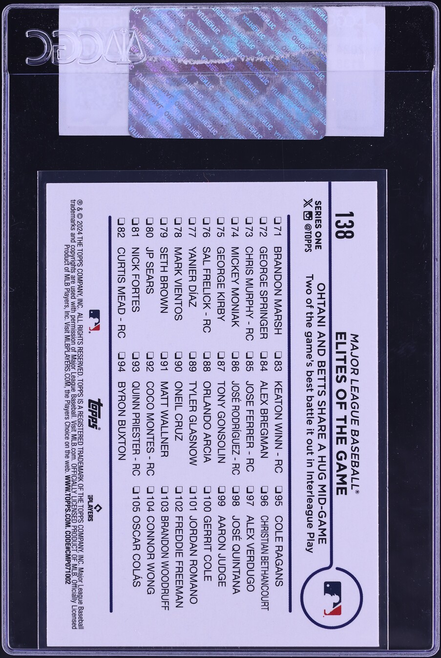 2024 Topps Elites Of The Game Shohei Ohtani Mookie Betts #138 CGC AUTH