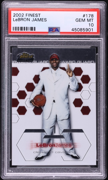 2002 Finest Basketball LeBron James ROOKIE #178 PSA 10 GEM MINT - Photo 1