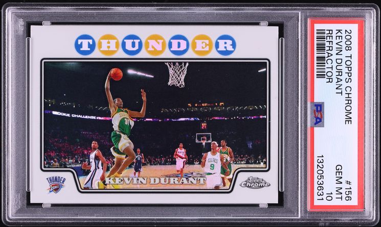 2008 Topps Chrome Refractor Kevin Durant #156 PSA 10 GEM MINT - Photo 1