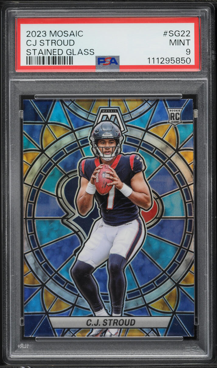 2023 Panini Mosaic Stained Glass Prizm C.J. Stroud ROOKIE #SG-22 PSA 9 MINT