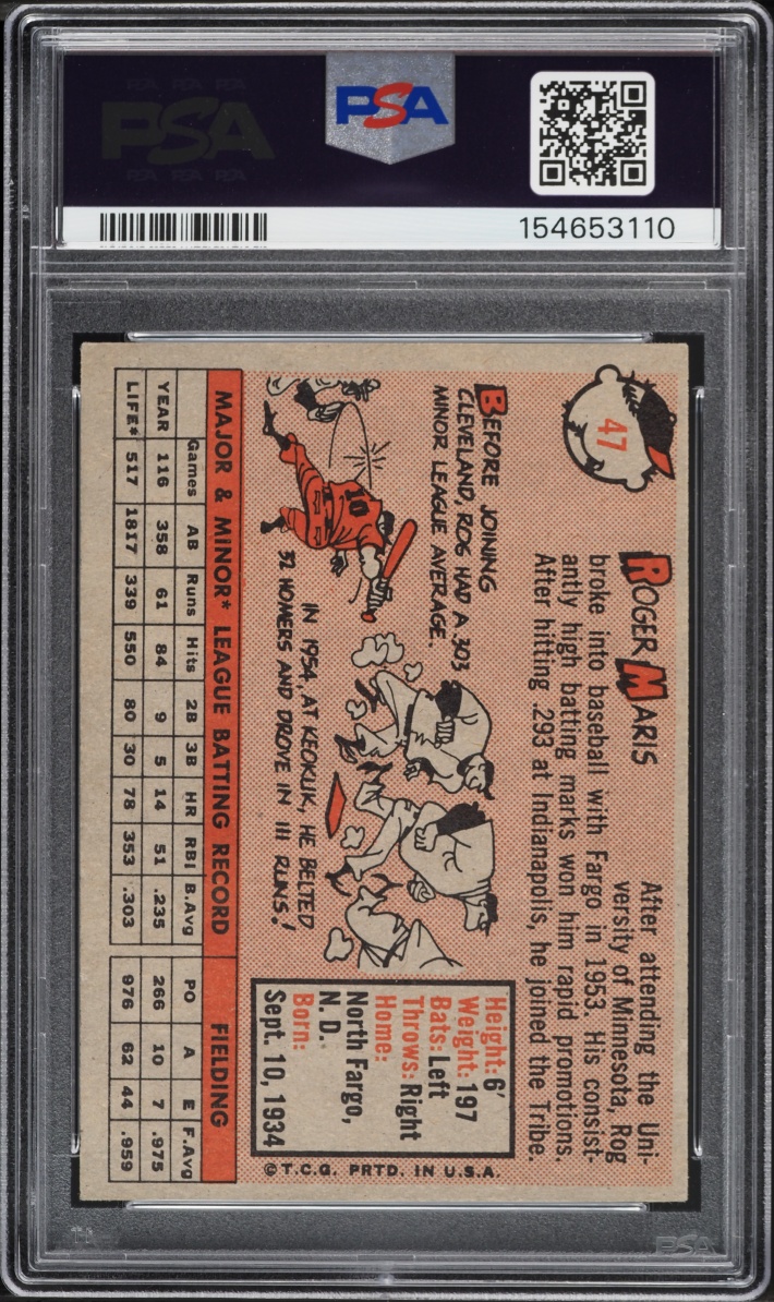 1958 Topps Roger Maris ROOKIE #47 PSA 4.5 VGEX+