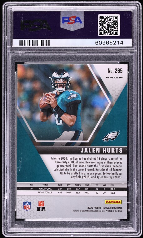 2020 Panini Mosaic Camo Pink Jalen Hurts ROOKIE #265 PSA 10 GEM MINT