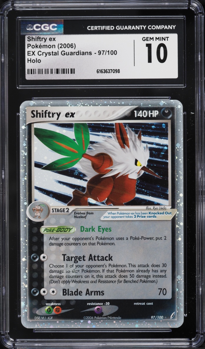 2006 Pokemon EX Crystal Guardians Holo Shiftry Ex #97 CGC 10 GEM MINT