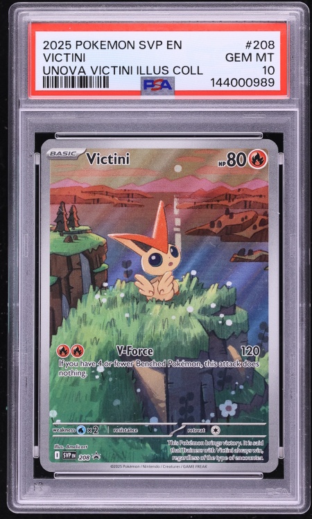 2025 Pokemon Scarlet & Violet Promo Unova Illustration Full Art Victini #208 PSA 10 GEM MINT