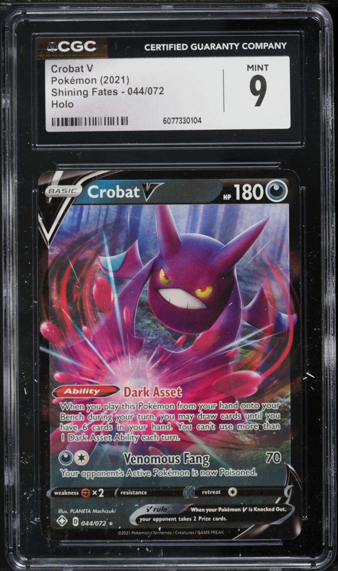 2021 Pokemon Sword & Shield Shining Fates Crobat V #44 CGC 9 MINT