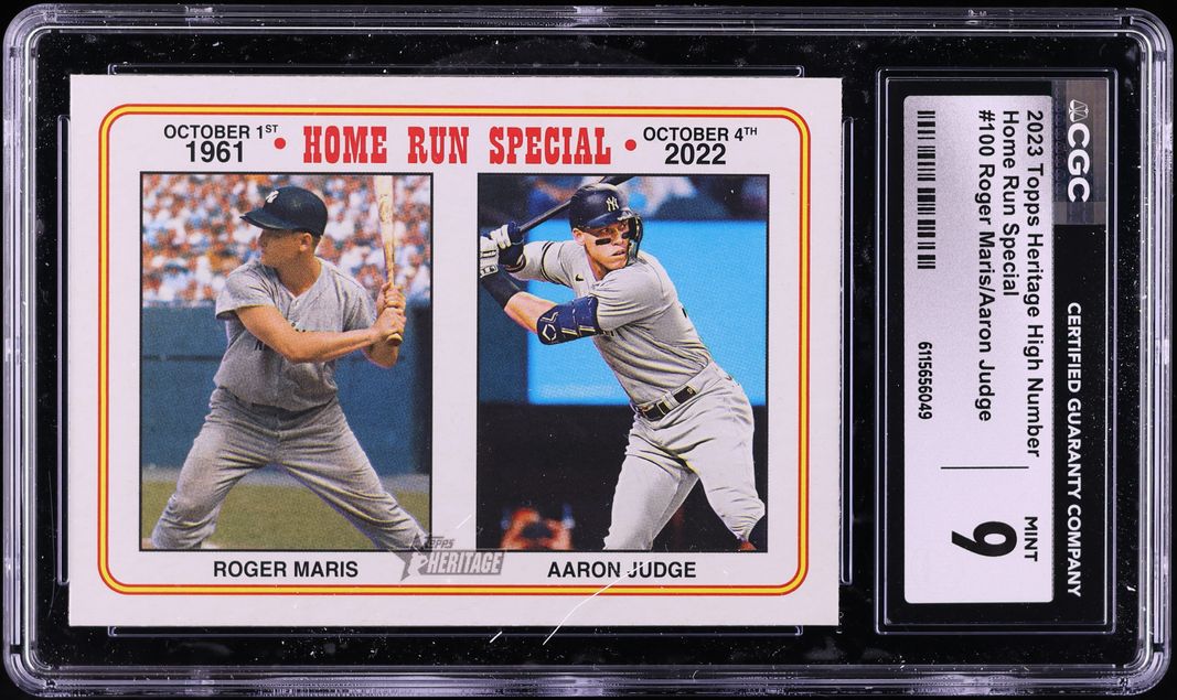 2023 Topps Heritage High Number Home Run Special Roger Maris Aaron Judge #100 CGC 9 MINT