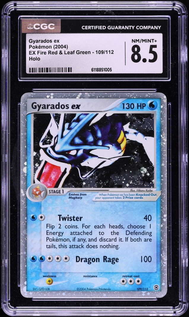 2004 Pokemon EX Fire Red & Leaf Green Holo Gyarados ex #109 CGC 8.5 NM-MT+