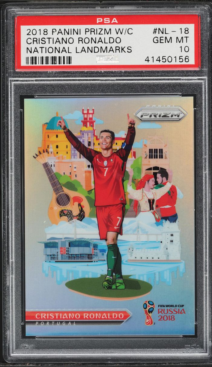 2018 Panini Prizm World Cup National Landmarks Cristiano Ronaldo #NL-18 PSA 10 GEM MINT