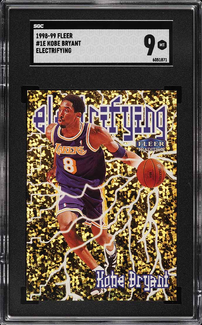 その他 1998 Fleer Electrifying Kobe Bryant #1 1998 Fleer Tradition Electrifying Kobe Bryant #1E SGC 9 MINT on