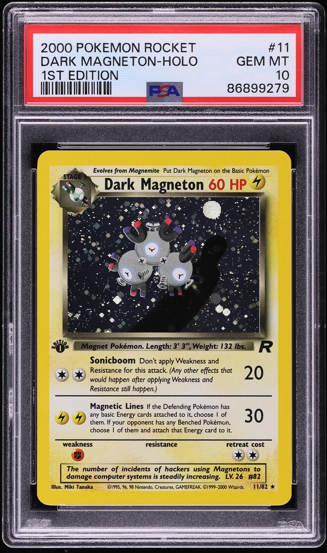 2000 Pokemon Team Rocket 1st Edition Holo Dark Magneton #11 PSA 10 GEM MINT