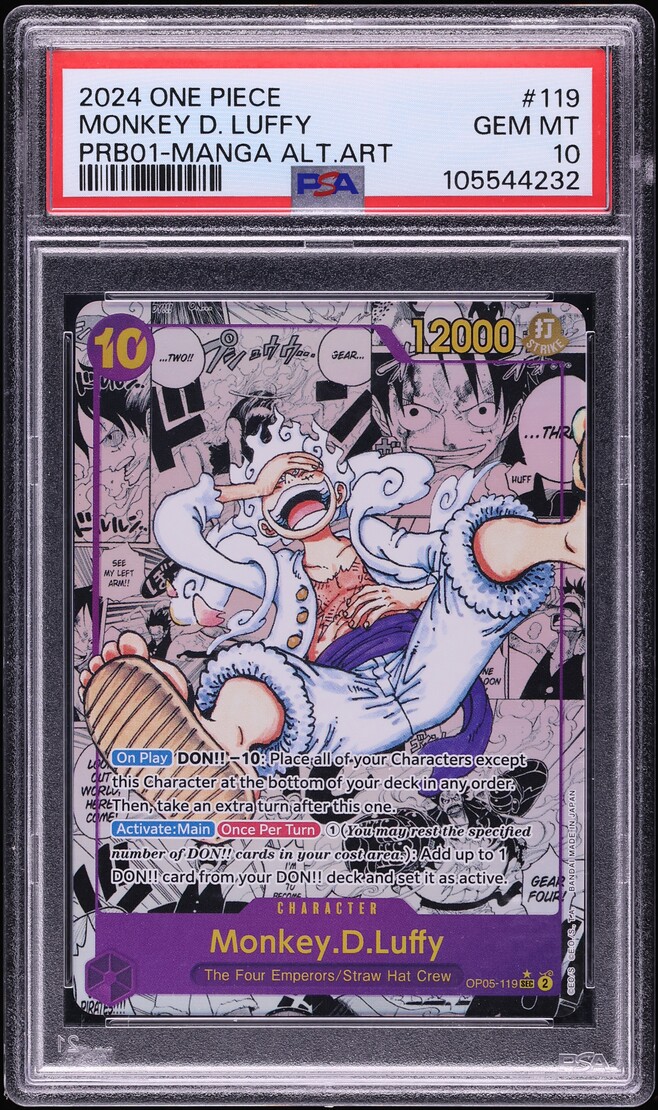 2024 One Piece Premium The Best Manga Alt Art Monkey D. Luffy #OP05-119 PSA 10 GEM MINT