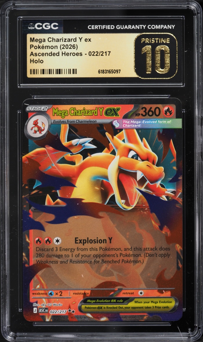 2026 Pokemon Mega Evolution Ascended Heroes Holo Mega Charizard Y ex #22 CGC 10 PRISTINE