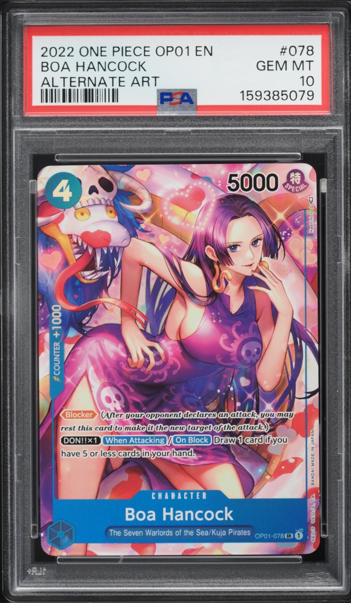 2022 One Piece Romance Dawn Alt Art Boa Hancock #OP01-078 PSA 10 GEM MINT