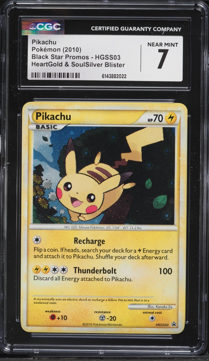 2010 Pokemon HeartGold & SoulSilver Promo Pikachu #HGSS03 CGC 7 NRMT
