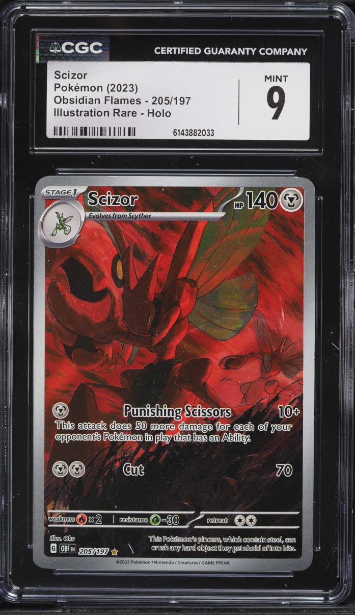 2023 Pokemon Scarlet & Violet Obsidian Flames IR Scizor #205 CGC 9 MINT