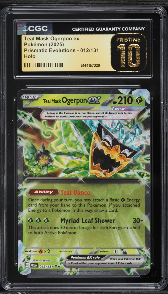 2025 Pokemon SV Prismatic Evolutions Holo Teal Mask Ogerpon EX #12 CGC 10 PRISTINE
