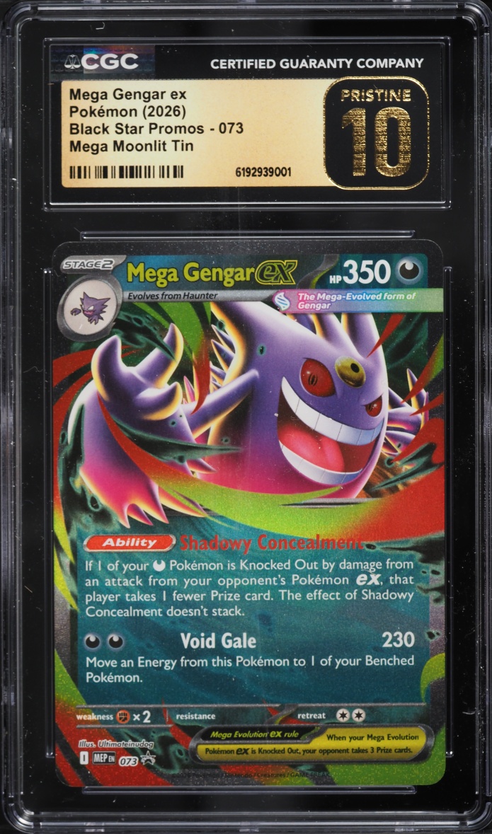 2026 Pokemon Mega Evolution Promo Mega Moonlit Tin Mega Gengar Ex #73 CGC 10 PRISTINE