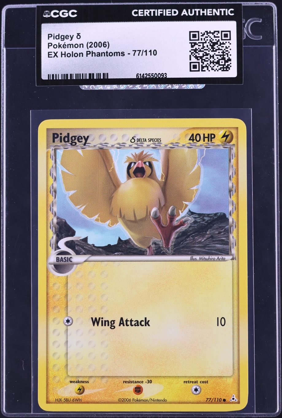 2006 Pokemon Ex Holon Phantoms Pidgey #77 CGC AUTH