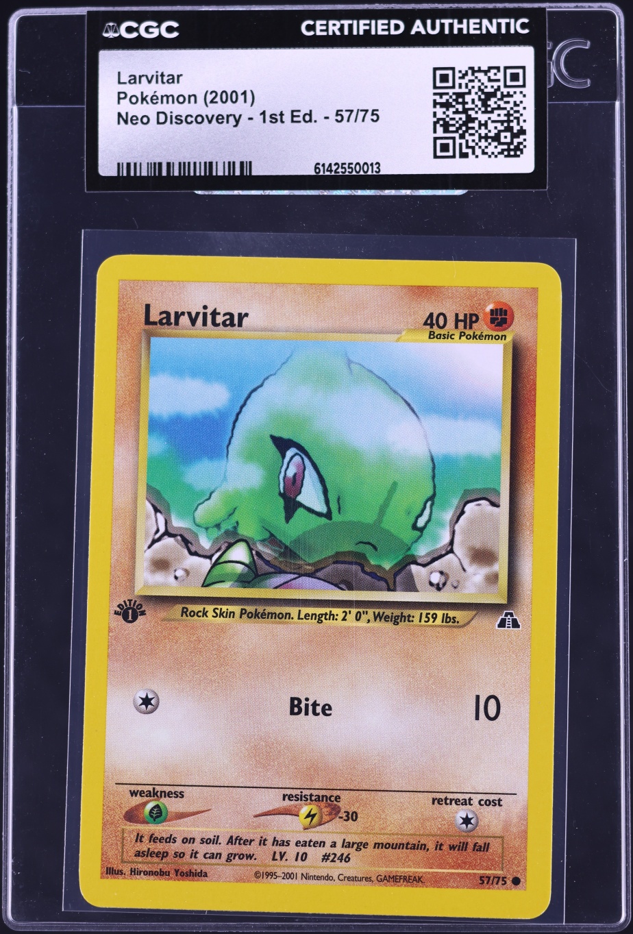 2001 Pokemon Neo Discovery 1st Edition Larvitar #57 CGC AUTH