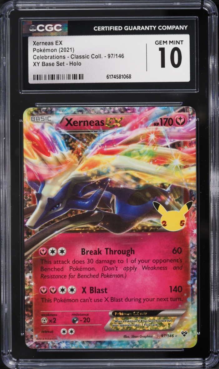 2021 Pokemon Sword & Shield Celebrations Classic Collection Holo Xerneas EX #97 CGC 10 GEM MINT