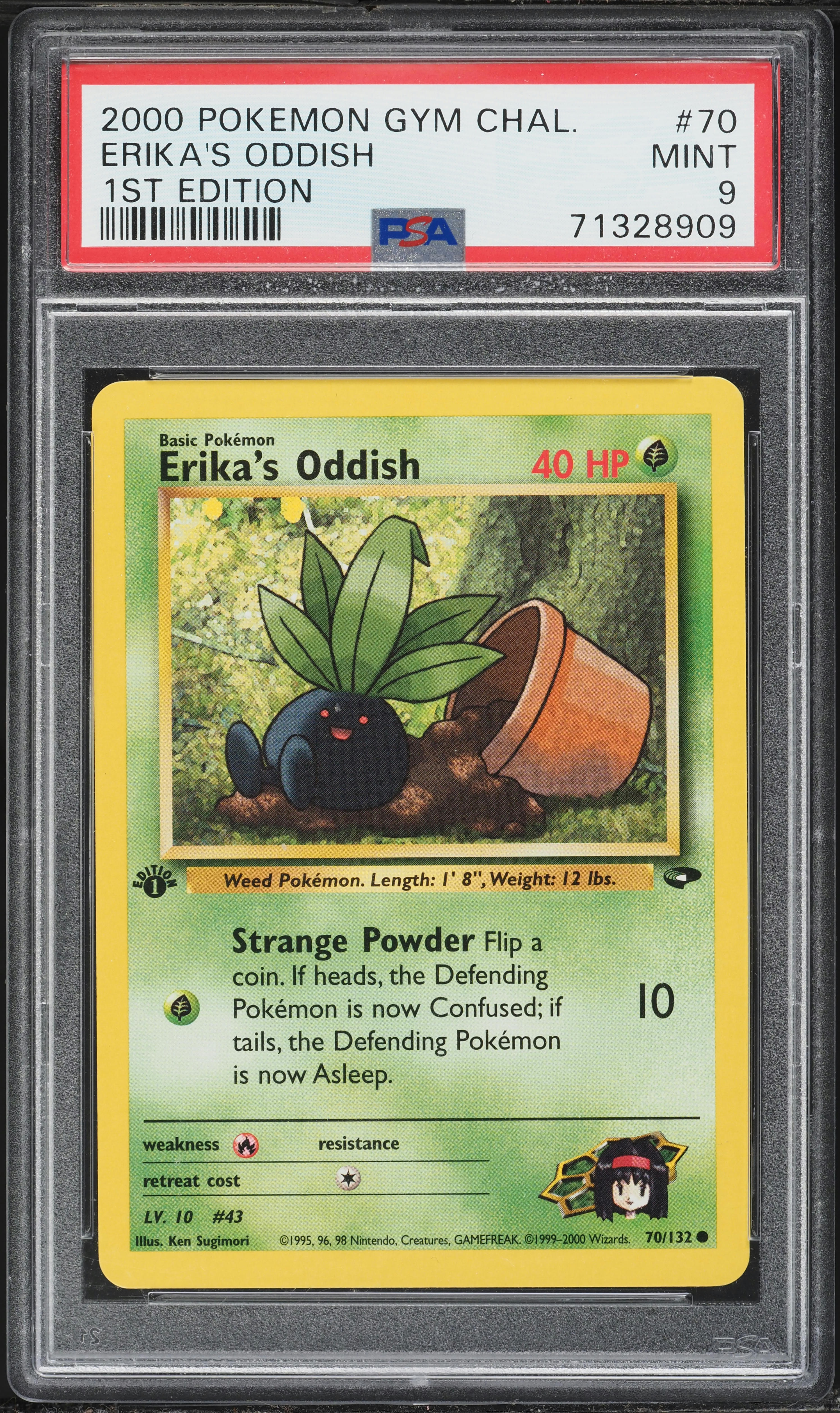 2000 Pokemon Gym Challenge 1st Edition Erika's Oddish #70 PSA 9 MINT